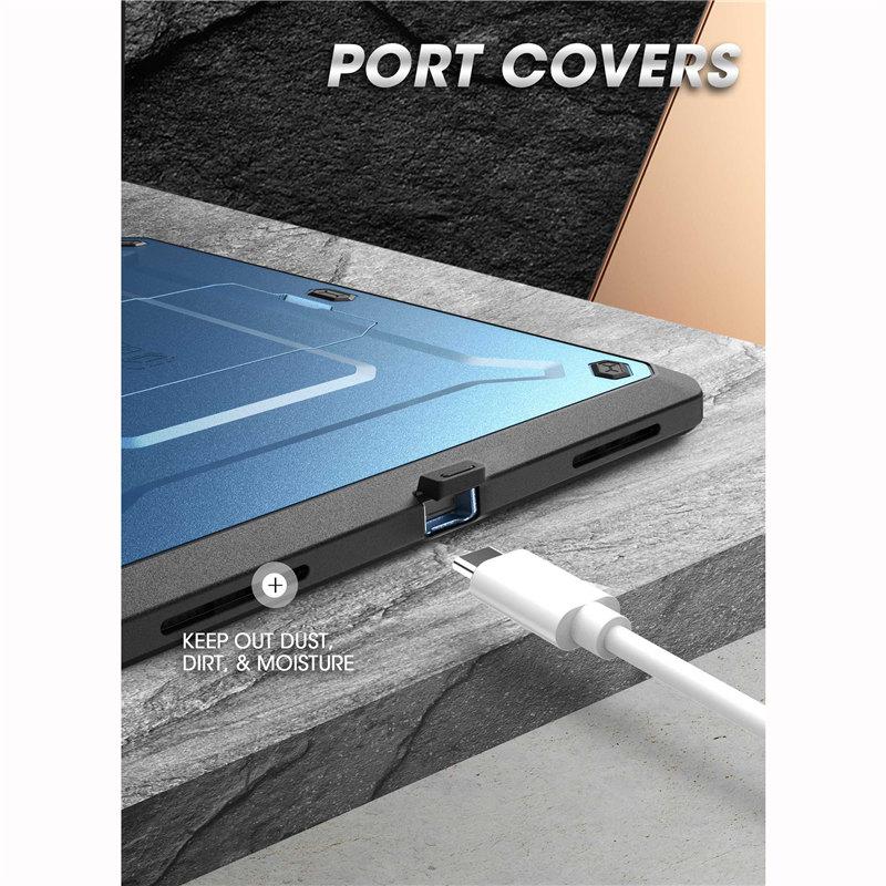 UB PRO Full-body Rugged Cover for iPad Air 4, showcasing its durable design and built-in screen protector.